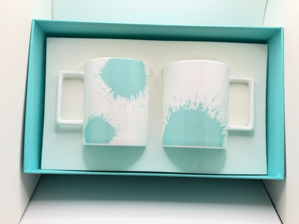 TIFFANY & Co. COFFEE MUGS, SPLASH BURST, RARE FIND 49123
